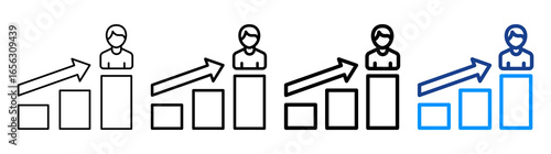 Advancement Icon Different Style Outline Collection Set