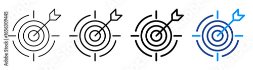 Goal Icon Different Style Outline Collection Set