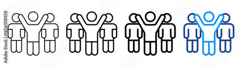 Leadership Icon Different Style Outline Collection Set