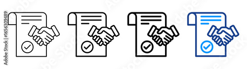 Contract Icon Different Style Outline Collection Set
