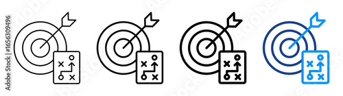Strategy Goal Icon Different Style Outline Collection Set