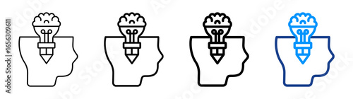 Creativity Icon Different Style Outline Collection Set