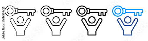 Key To Success Icon Different Style Outline Collection Set