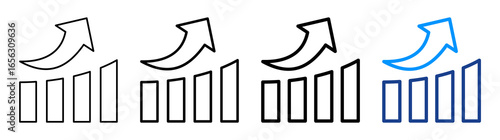 Rise Icon Different Style Outline Collection Set