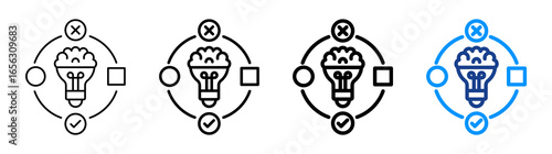Logic Icon Different Style Outline Collection Set
