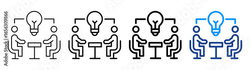 Brainstorming Icon Different Style Outline Collection Set