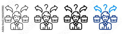 Career Choice Icon Different Style Outline Collection Set
