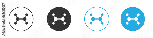 Ethane Molecular Structure Icons in Variations Isolated on White Background