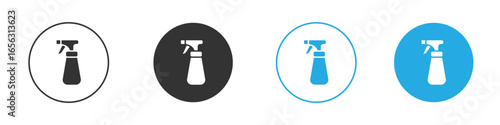 Spray Bottle Icon in Variations Isolated on White Background