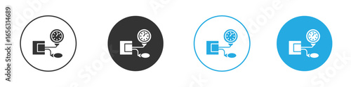 Blood Pressure Monitor Icons in Variations with White Background
