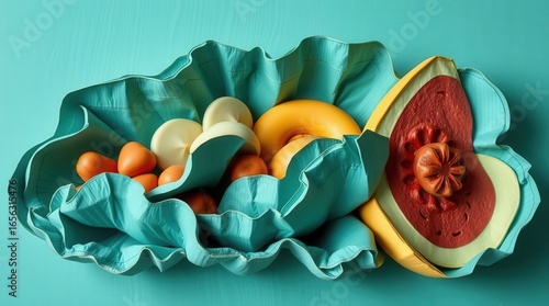 fruits and vegetables on a plate