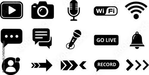 Live streaming icons and graphics for broadcasts
