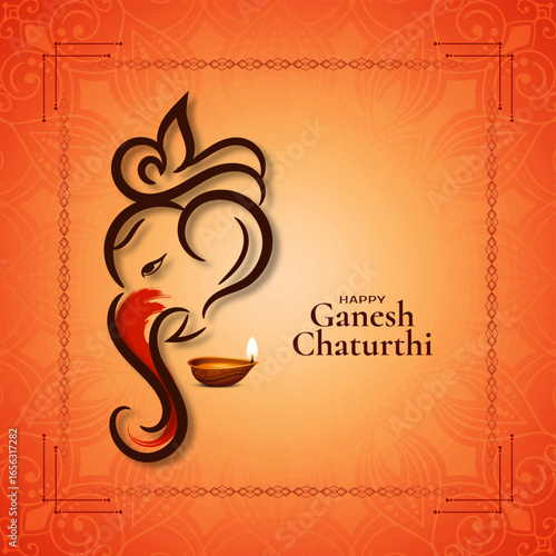 Happy Ganesh Chaturthi Indian festival traditional background
