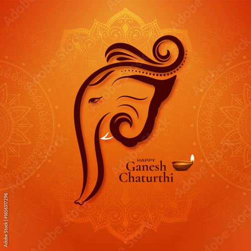Happy Ganesh Chaturthi Indian cultural divine festival background