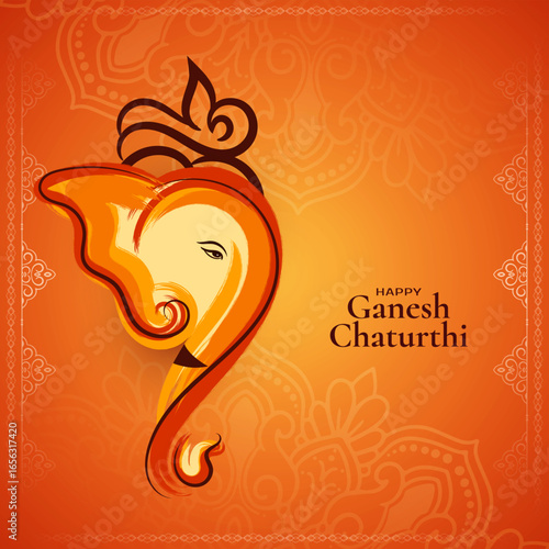 Happy Ganesh Chaturthi traditional Indian festival elegant background