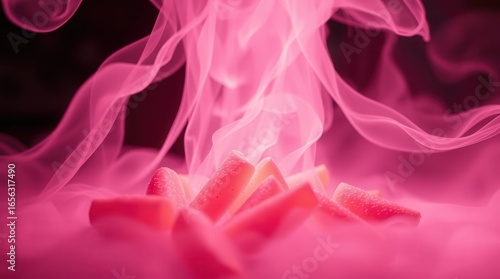 macro of pink flower