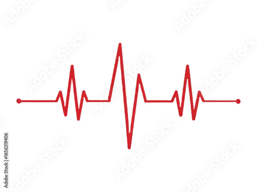 Red heartbeat wave line on black background cardiogram pulse