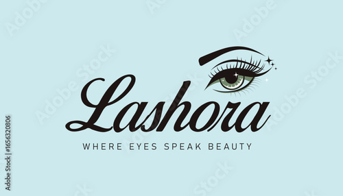 Lashora Beauty Brand Logo Vector