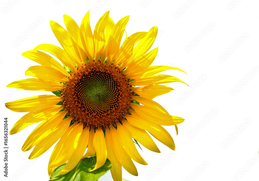 Fototapeta premium Sunflowers on a white background