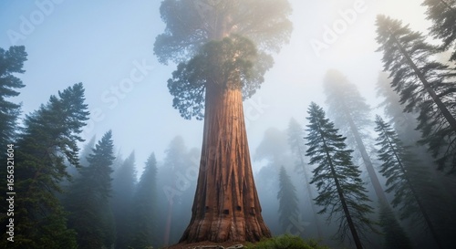 Sequoia tree forest giant sequoia national park nature trees landscape redwood fog california travel outdoors