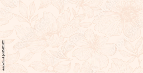 Floral print pattern background in provance style, floral background. Pastel tones vintage style wallpaper in vector.	