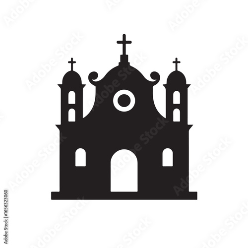 Baroque Church Silhouette Vector Italy
