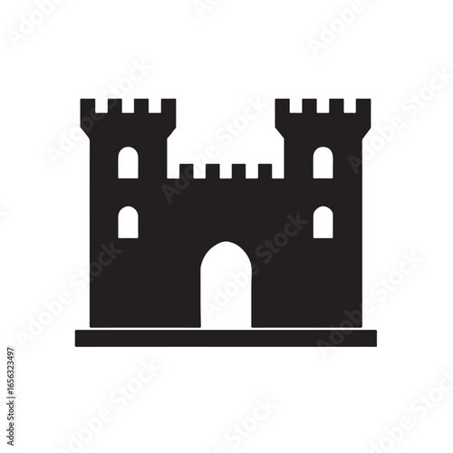 Medieval Castle Silhouette Vector Italy