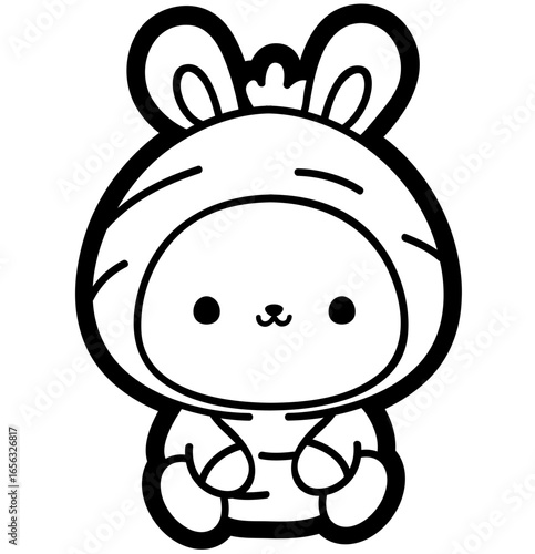 cute bunny in a carrot costume - layered cut file - easter sticker