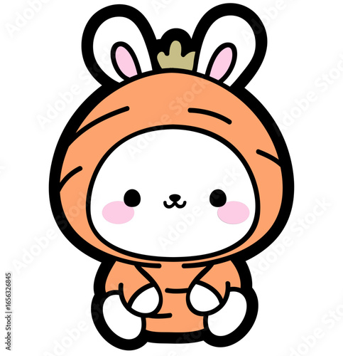 cute bunny in a carrot costume - layered cut file - easter sticker
