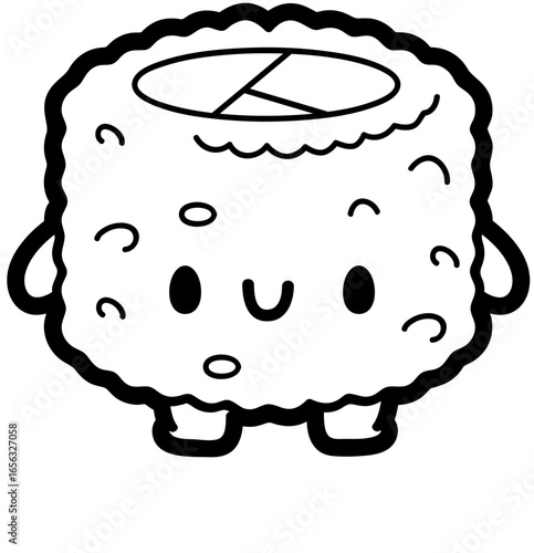 chibi sushi uramaki - layered cut file - food clip art