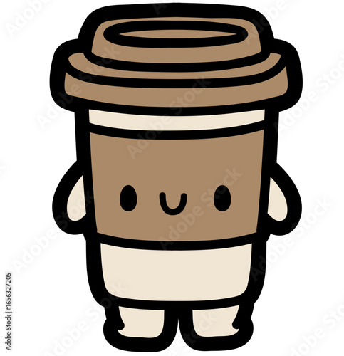 chibi coffee tumbler - layered cut file - drink sticker