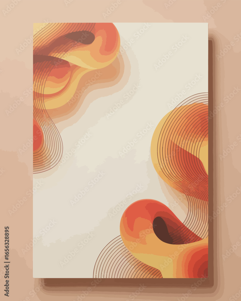 Fototapeta premium Abstract vector background with colorful curved lines and swirls in a rainbow pattern