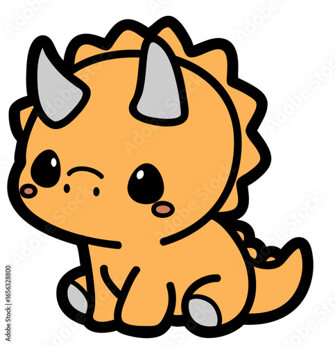 cute baby dinosaur - triceratops - layered cut file -