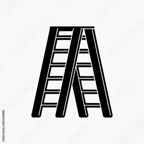 Ladder Construction Tool Safety Climb Step Work Repair Height vector white background