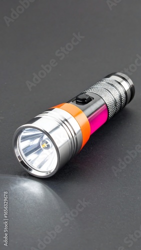 Portable LED flashlight with colorful bands