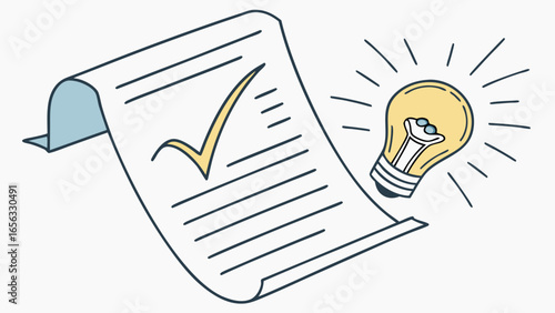 Approved Idea Concept with Lightbulb.