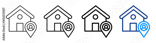 Accommodation Icon Different Style Outline Collection Set
