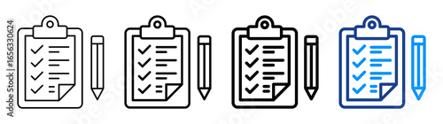 Assignment Icon Different Style Outline Collection Set