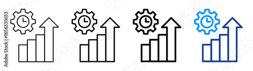 Productivity Icon Different Style Outline Collection Set