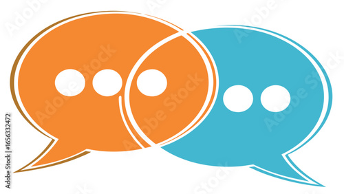 Colorful Overlapping Speech Bubbles Representing Communication and Dialogue.