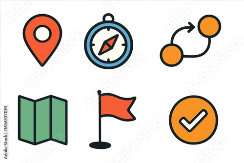 Navigation and travel icons