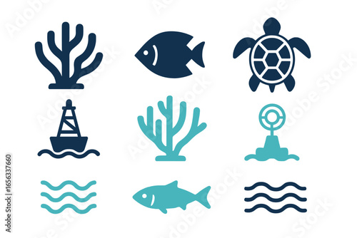 Marine Life and Nautical Symbols