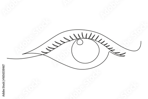 Isolate eye shape contour minimalist continuous one line drawing abstract illustration
