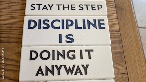 Motivational wall art letters inspiring discipline and action
