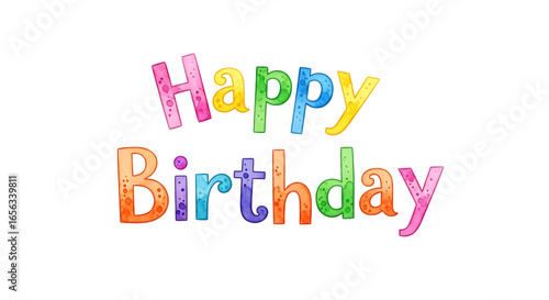 Colorful happy birthday text design suitable for celebration cards and festive decorations