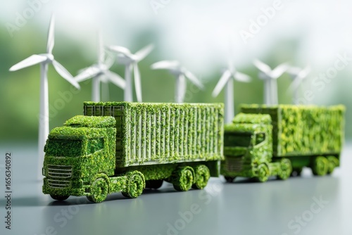 Green Logistic, Transport Management System technology clean energy, eco friendly for sustainable environment. Carbon neutral supply chain, Reduce greenhouse gas emission Economy trade, import, export