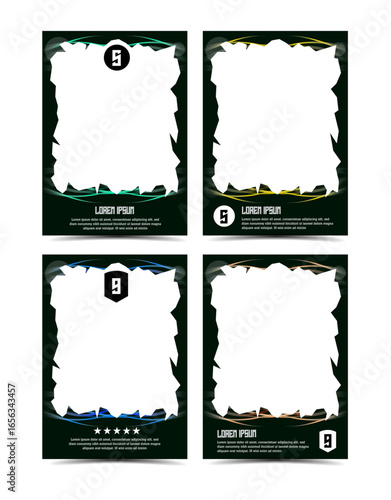 Obraz na plátně customizable card template role-playing games vector illustration set