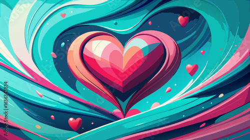 abstract background with hearts