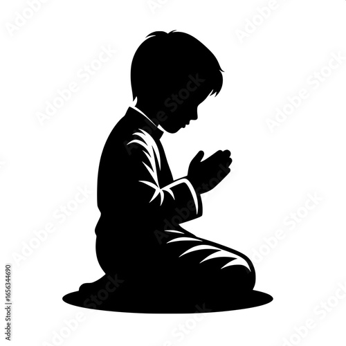 Boy Praying | Peaceful Silhouette