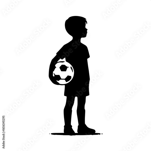 Boy with Soccer Ball Under Arm